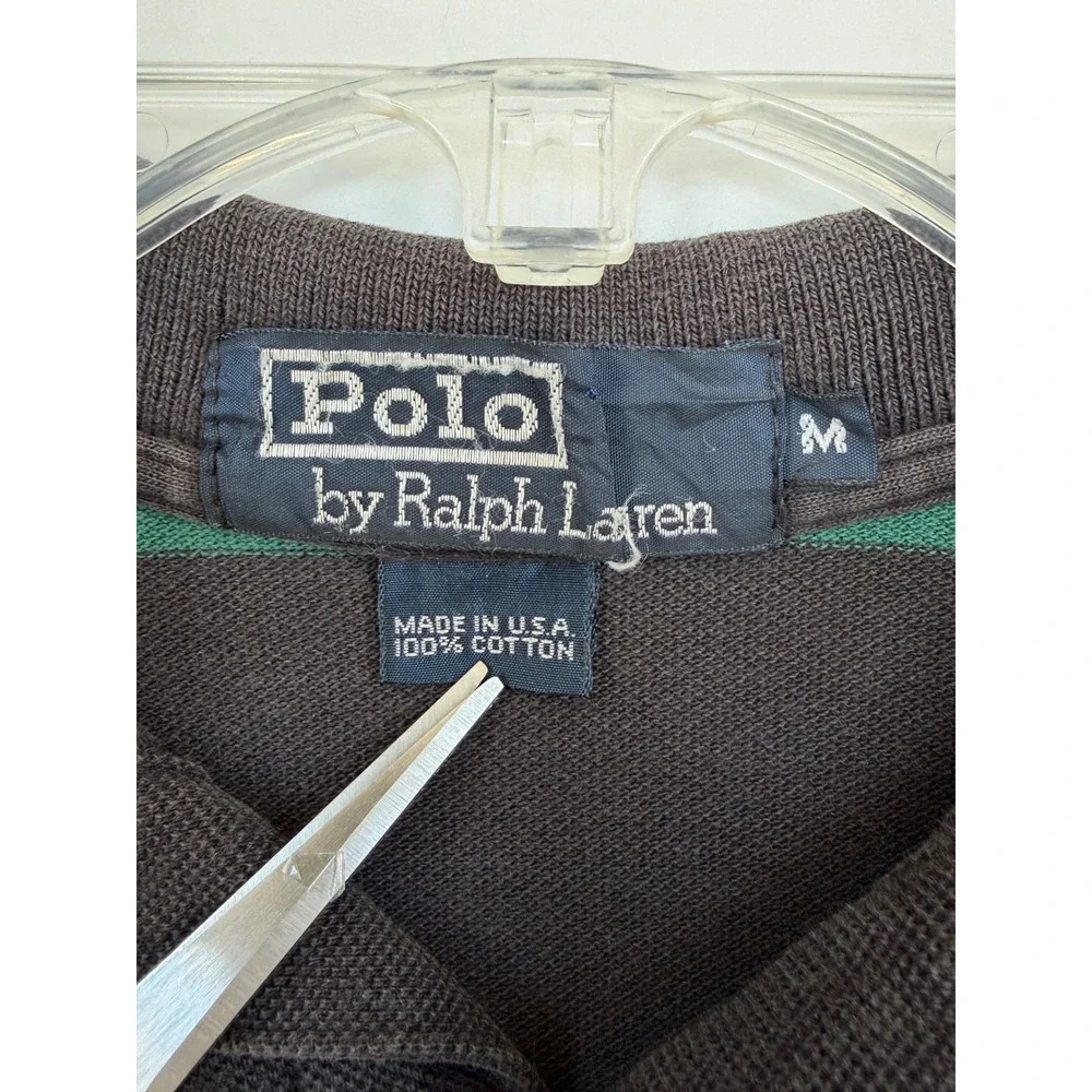 Vintage Polo Ralph Lauren Striped Polo Shirt Mens XL Purple White Cotton‎ Pique